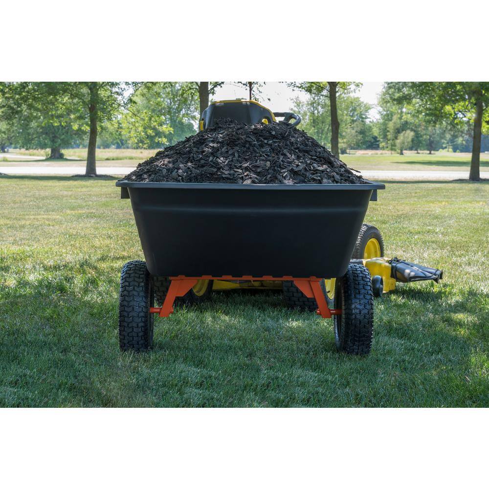 Heavy-Duty Black Poly Dump Cart with Orange Frame