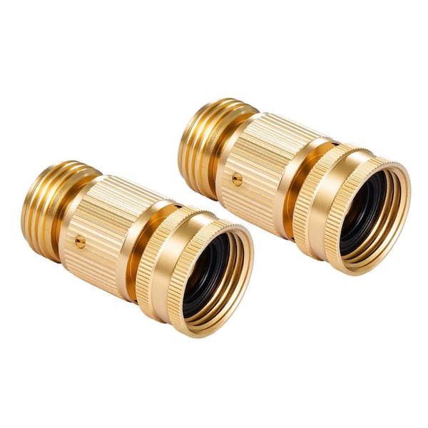 Fitting size 3/4 in. Dia. x 0.17 ft. Heavy-Duty Garden Hose Quick Connect (2-Pack), 200 PSI Durable Solid Brass