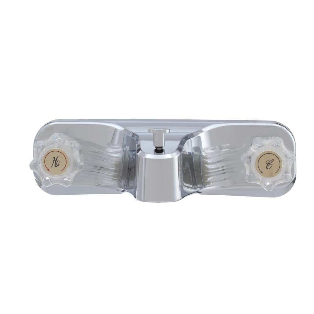 Classic Chrome 8" Tub and Shower Faucet with Acrylic Knobs