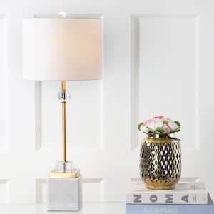 Dawson 30 in. Marble/Crystal Table Lamp, Brass (Set of 2)
