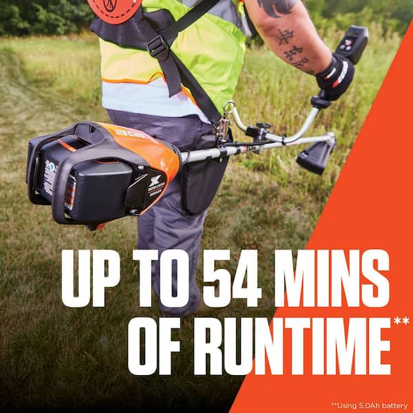 56V X Series 17 in. Brushless Cordless Battery U-Handle String Trimmer/Brushcutter with 5.0 Ah Battery and Rapid Charger