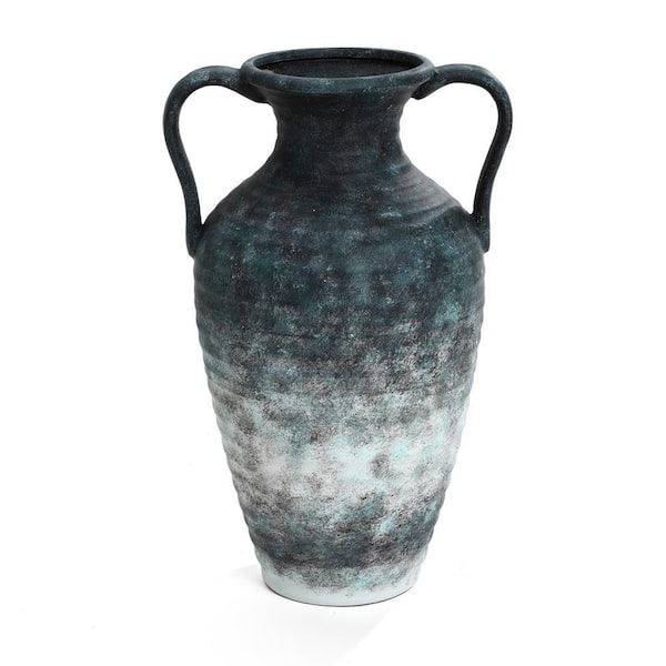 LuxenHome 18.5 in. Multi-Colored Ceramic Round Vase