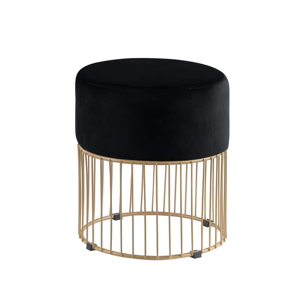 Velvet Lampshade with Gold Lining in Carbon Black
