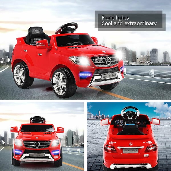 8.27 in. Mercedes Benz Licensed 6-Volt Ride on Car MP3 Remote Control in Red