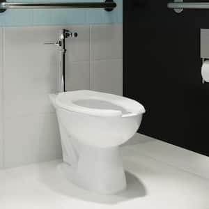 Sirene Floor-Mounted Commercial Elongated Top Flush Spud Flushometer Toilet Bowl Only in Glossy White