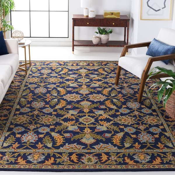 Blossom 9 ft. x 12 ft. Navy Oriental Area Rug