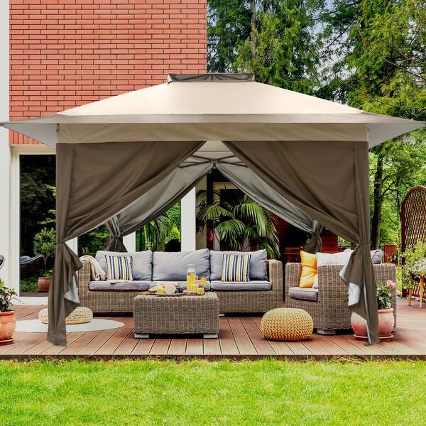 EAGLE PEAK 13 ft. x 13 ft. Outdoor Patio Pop-Up Instant Canopy Tent ...