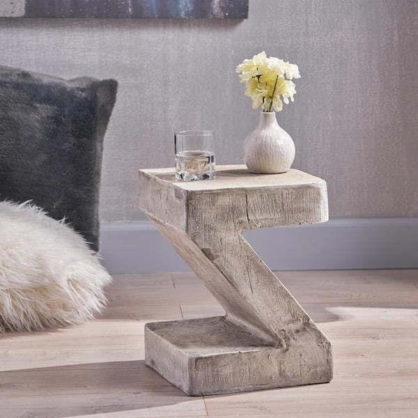 Light Gray Concrete Outdoor Side Table