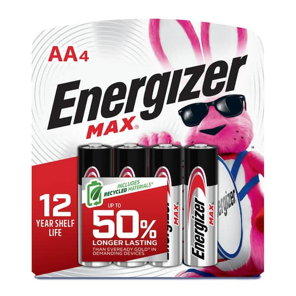 Energizer MAX AA Batteries (4-Pack), Double A Alkaline Batteries