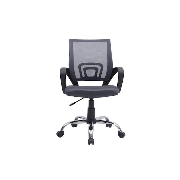 HOMESTOCK Upholstery Adjustable Height Ergonomic Standard Chair in gray