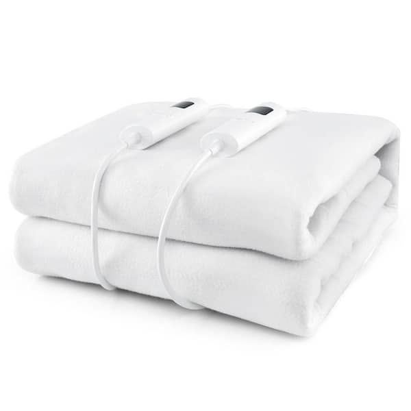 White Non Woven Fabric Machine Washable Full Electric Blanket Pad with 9 Heat Setting and Overheat Protection