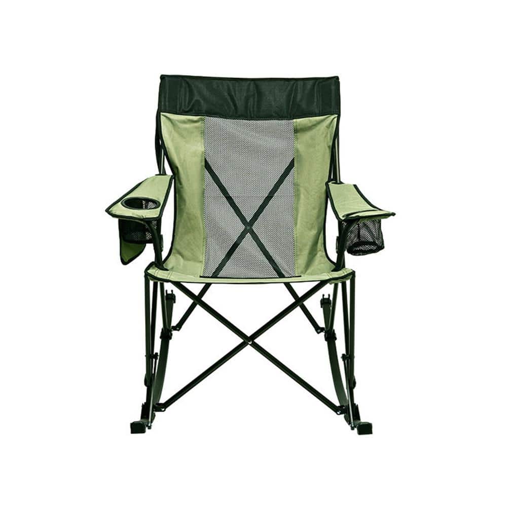 Green Versatile Smooth Rocking Design of the Camping Rocking Chair with Sid