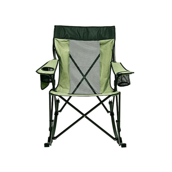 Unbranded Green Versatile Smooth Rocking Design of the Camping Rocking Chair with Side Pocket