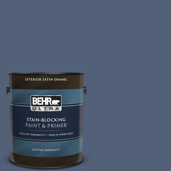 BEHR ULTRA 1 gal. #N490-5 Charcoal Blue Extra Durable Satin Enamel