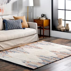 Morgan Contemporary Shag Fringe Multi 5 ft. 3 in. x 7 ft. 6 in. Area Rug