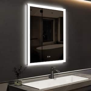 20 in. W x 28 in. H Rectangular Frameless LED Light with 3-Color and Anti-Fog Wall Mounted Bathroom Vanity Mirror