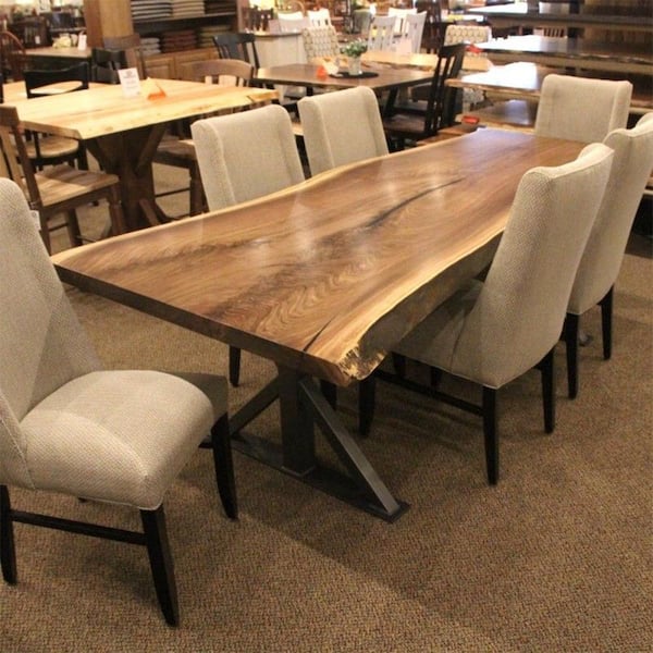 Swaner Hardwood 2 In X 12 To 16 4 Ft Walnut Live Edge Sawn Board Ol08140048wa The Home Depot 4 Ft Walnut Live Edge Sawn Board, Live Edge Dining Table And Chairs