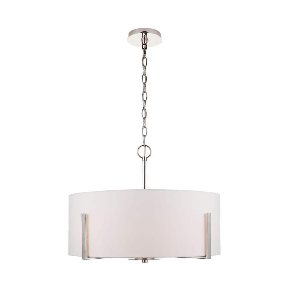 chandelier with white drum shade