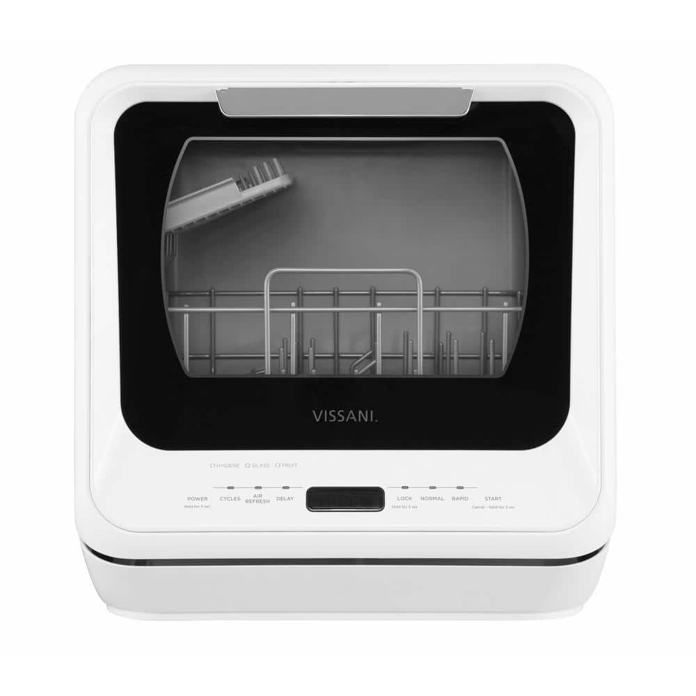 Vissani 17 in. White Countertop Dishwasher with 2-Place Setting Capacity