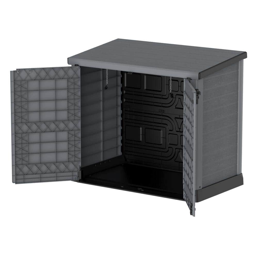 Duramax Gray Polypropylene Resin Outdoor Storage Box with Flat Lid