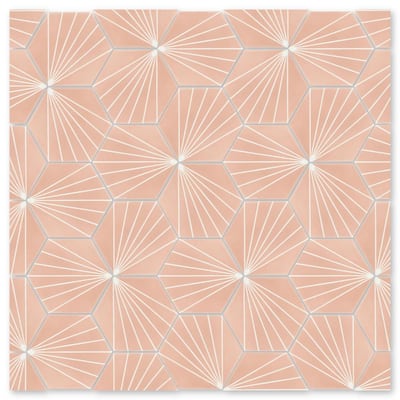 Spark C Coral Multicolor/Matte 9 in. x 8 in. Cement Handmade Floor and Wall Tile (Box of 8/2.96 sq. ft.)