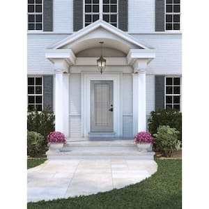 36 in. x 80 in. Left-Hand Full Lite Dilworth Decorative Glass Stone Stain Fiberglass Prehung Front Door with Brickmould