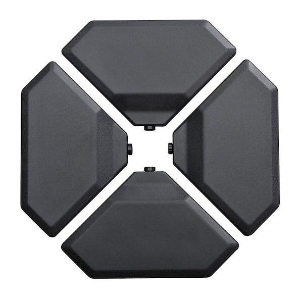 PURPLE LEAF 13.86 lb. Heavy-Duty Plastic Patio Umbrella Base Filled with Water and Sand Up to 132 lbs. in Black