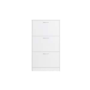 40.95 in. H x 22.84 in. W White Engineered Wood Shoe Storage Cabinet