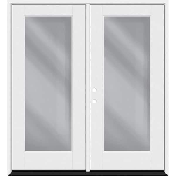 Steves & Sons Regency 72 in. x 80 in. Full Lite Clear Glass Primed RHIS Unfinished Fiberglass Retro Patio Door with 4 in. Jamb