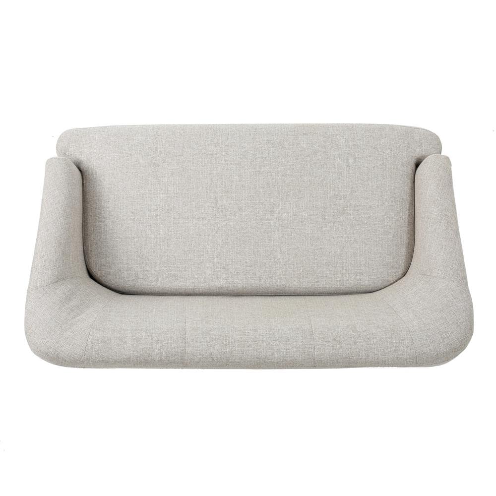 Elegant Beige Birch Wood Sloped Arm Loveseat