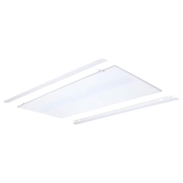 2 x 4 Matte White Integrated LED Center Basket Troffer Kit Selectable Wattage and Color Temperature Ceiling Light