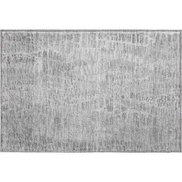 Mayfield Premium Machine Washable Abstract AMF2382 Gray 3 ft. x 4 ft. Area Rug
