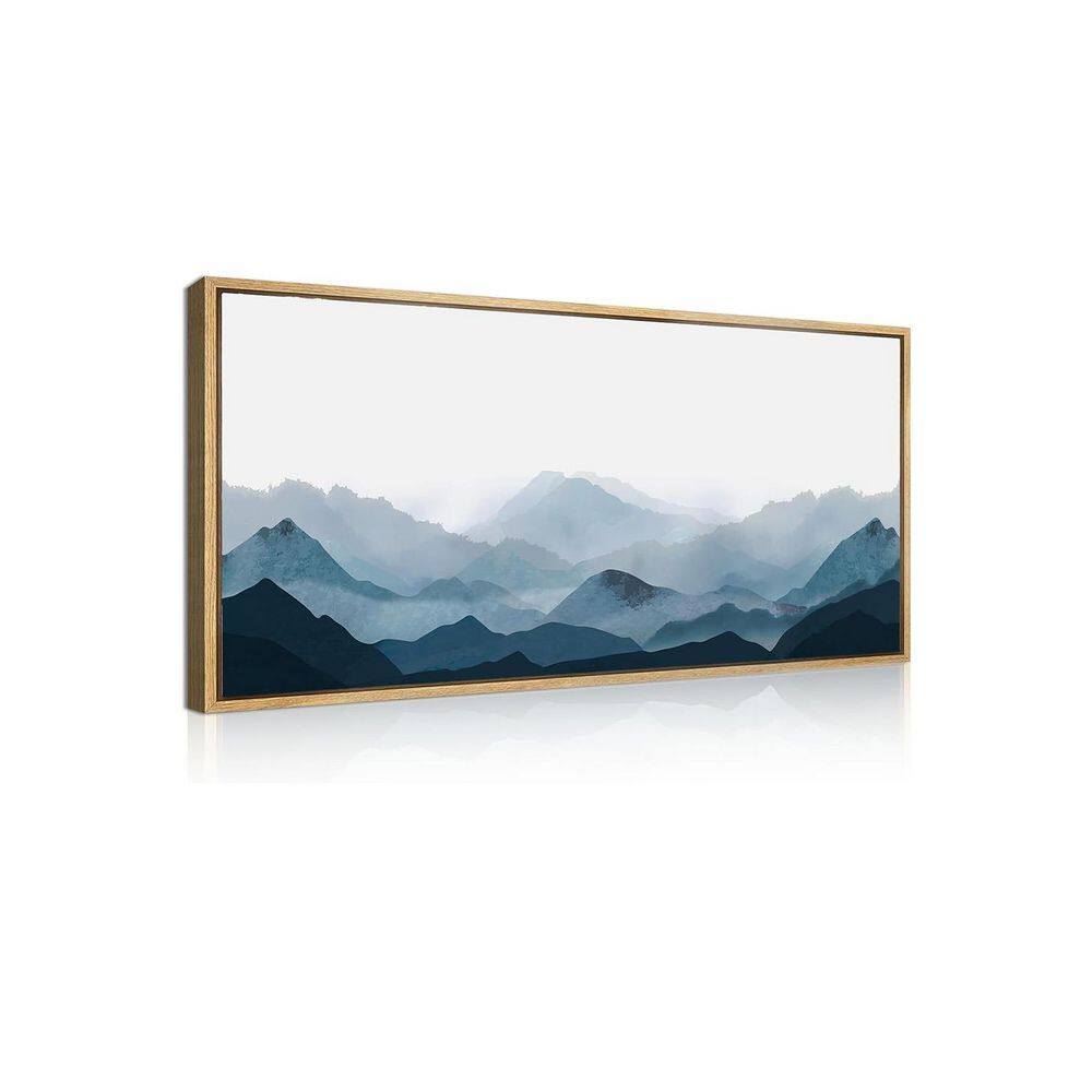 1-Piece Framed Mountain Landscape Wall Art Fog Mountain Painting Poster ...