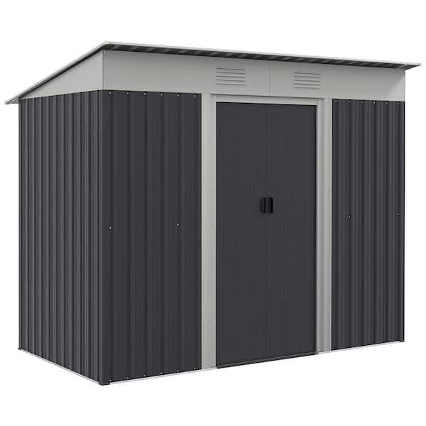 7 ft. W x 4 ft. D Metal Shed with Double Door (28 sq. ft. )
