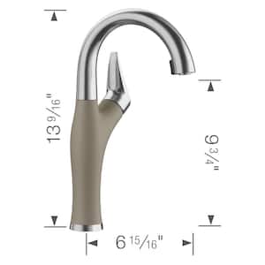 Artona Single-Handle Bar Faucet in Truffle/Stainless