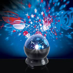 Multi-Color USB or Battery Operated Rotating Integrated LED Cosmo Projector Moon and Stars