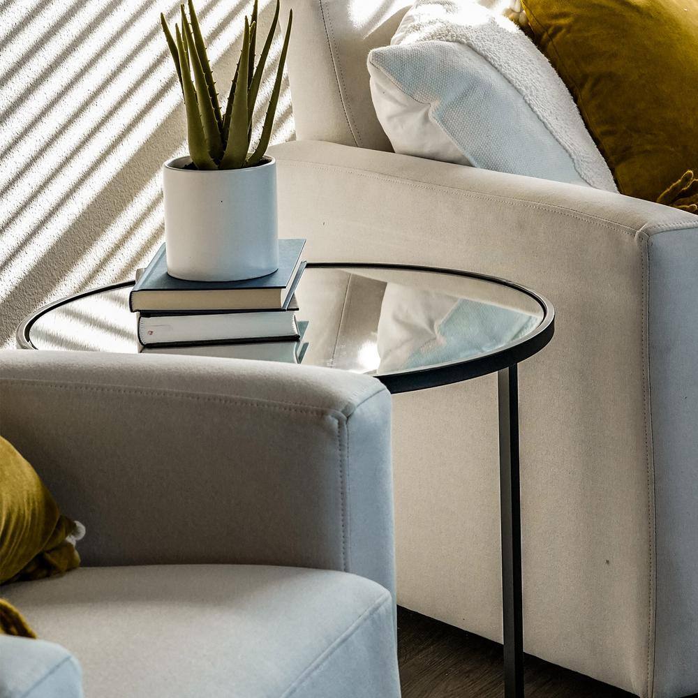 20'' Clear Tempered Glass Round Table Top with Polished Edge
