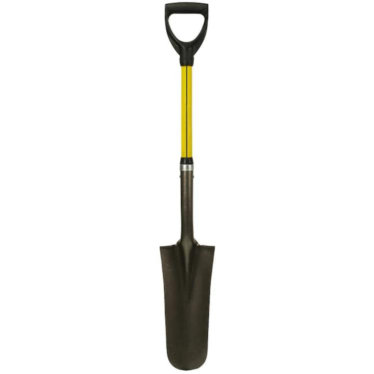 Nupla 27 in. Classic Fiberglass Sharp Shooter Drain Spade with Heavy-Duty Steel Blade Shovel and D-Grip Handle