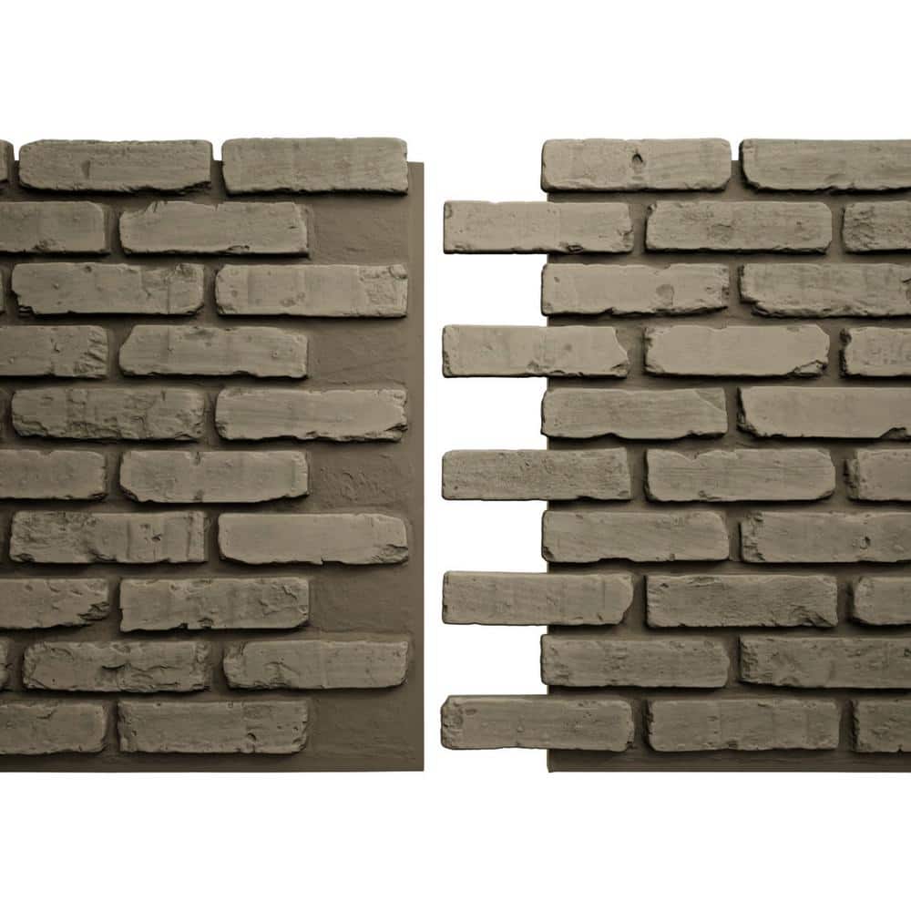 Vintage White Faux Brick Panel 46.875"W x 27"H x 1.25"D