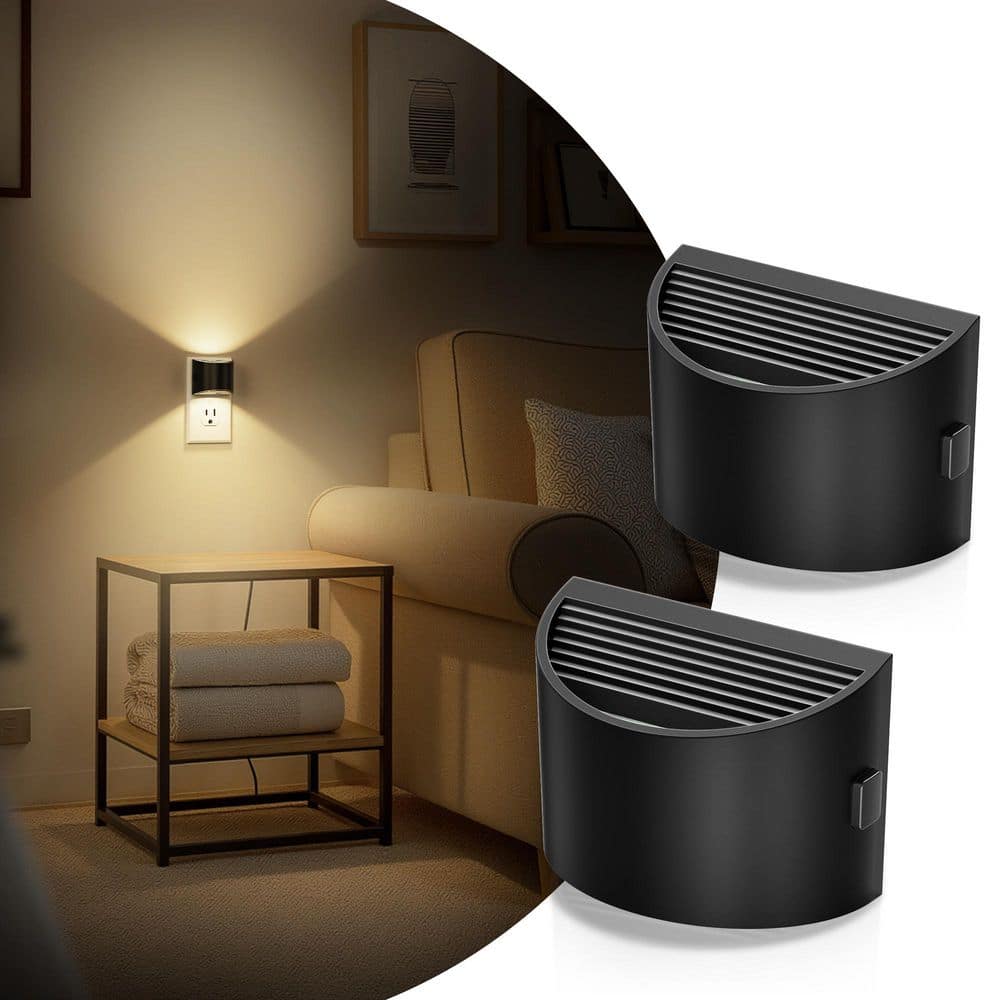 Plug-in Night Light w/ Dusk-to-Dawn Sensor, 3000K Soft White, Adjustable Brightness for Bedroom, Hallway, Kids (2-Pack) price history on PriceWatchPro