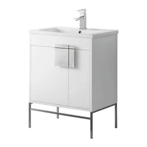 Shawbridge 30 in. W x 18.11 in. D x 33.5 in. H Bath Vanity in Matte White Paint with Ceramic Vanity Top in White