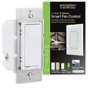 Z-Wave 2.5 Amp Smart Paddle Light Switch In-Wall Fan Control in White and Light Almond