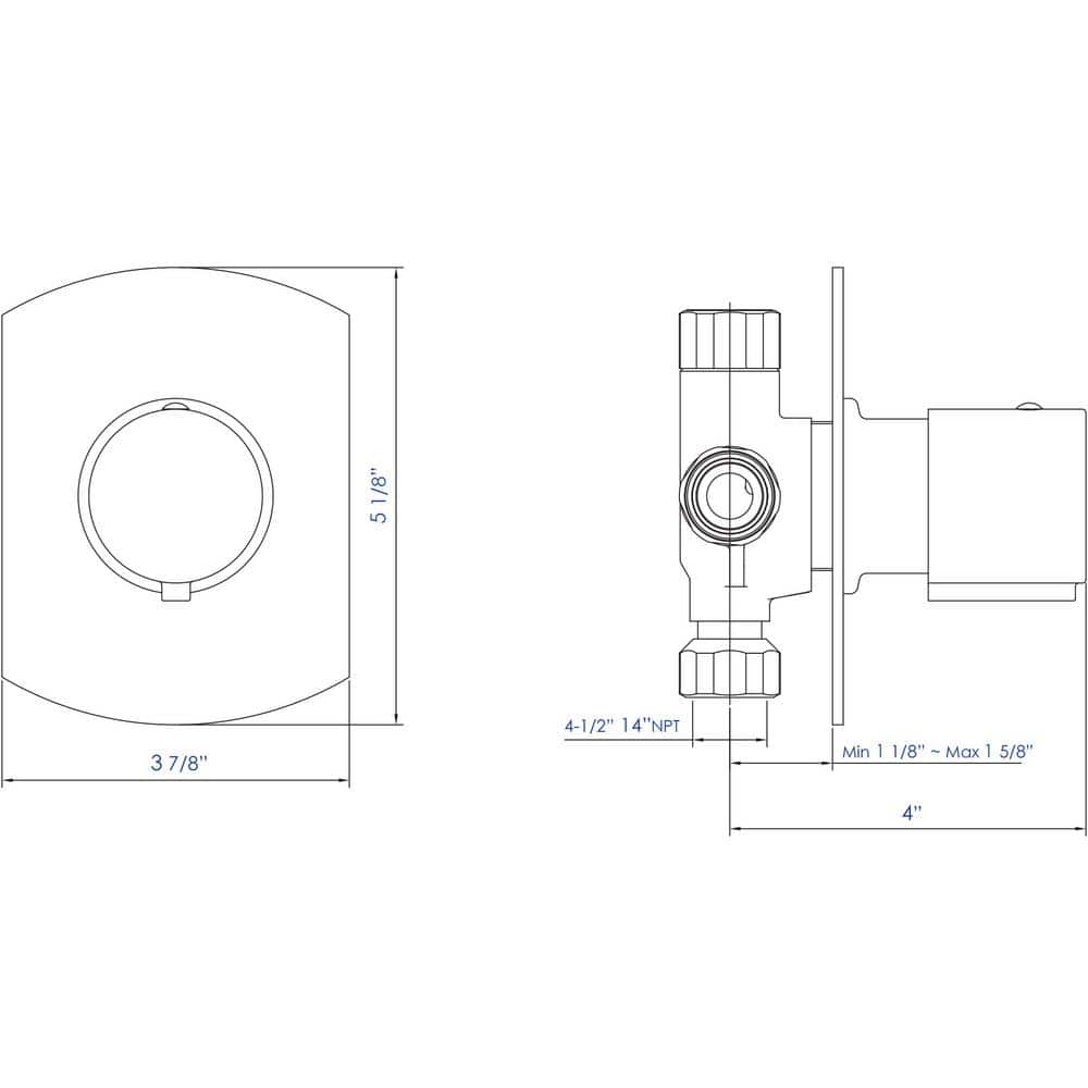 Polished Chrome Wall-Mounted Shower Diverter Knob