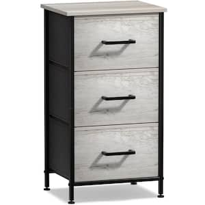 3 Drawers Black Nightstand 28.75 in. H x 17.75 in. W x 11.87 in. D