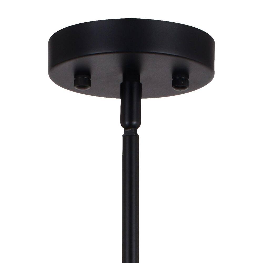 Contemporary 23.5" Satin Nickel & Black Geometric Pendant Light