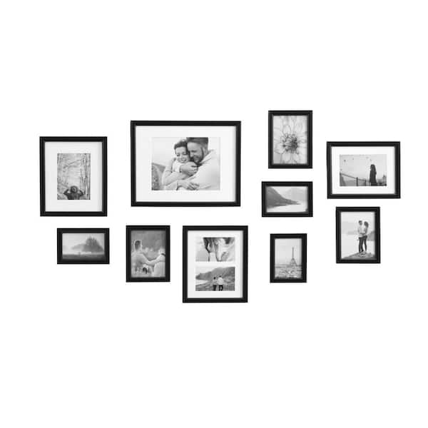 Kate and Laurel Adlynn 8 in. x 10 in. Black Picture Frame (Set of 10)