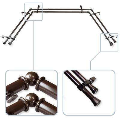 Copper Double Curtain Rods Curtain Rods The Home Depot