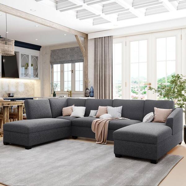 sectional sofa with two chaise lounges