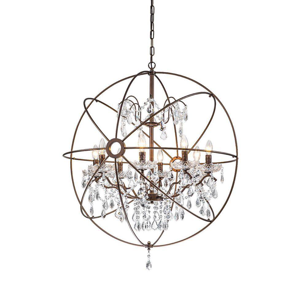 EDISLIVE Kinsler 8Light Orb Design Bronze Chandelier with Crystal