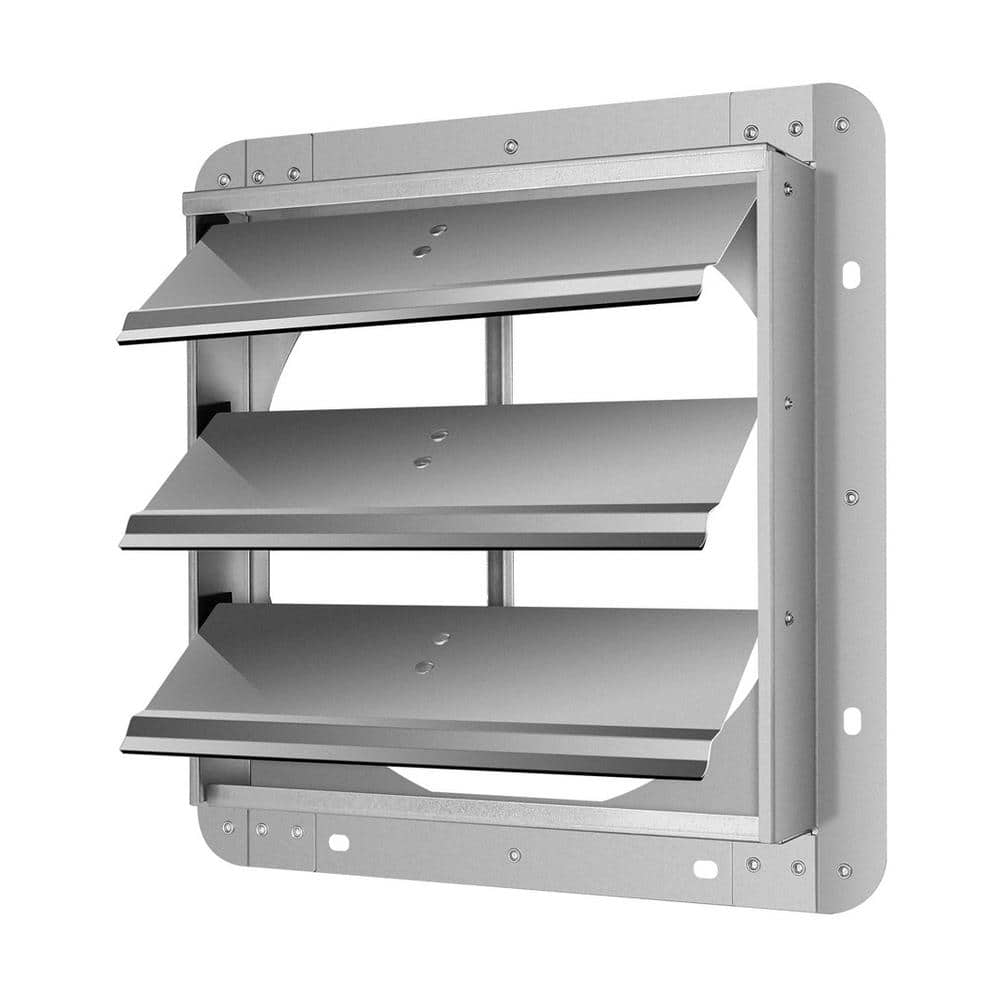 Amucolo 12 in. Square Silver Aluminum Automatic Gravity Shutter Louver Vent  Gable Vent DHS-CYW1-3397 - The Home Depot
